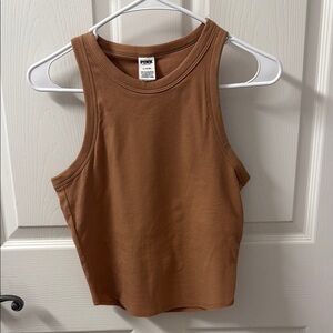 PINK Victoria's Secret Brown Fitted Crop Tank Top